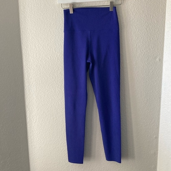 Beach Riot Pants - Beach Riot Sports Leggings Size Small Blue Sparkly Ribbed Pants Q10